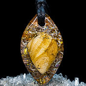 Фен-шуй и эзотерика handmade. Livemaster - original item Orgonite pendant, an orgone amulet with patterned jasper. Handmade.