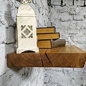 Для дома и интерьера handmade. Livemaster - original item Wall mounted shelf in loft style with live edge LIVE EDGE Oak. Handmade.