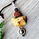 Amber. Garnet in the mountains pendant amber silver Melchior, Pendants, Moscow,  Фото №1