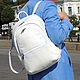  Backpack Women's Leather White Canti Mod. R. 43-141, Backpacks, St. Petersburg,  Фото №1