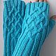 Knitted mittens Fun turquoise. Mitts. HOBBIMANIYA. My Livemaster. Фото №4