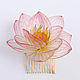 Pink lotus comb. Comb. PandaStudio (glossyfleur). My Livemaster. Фото №4