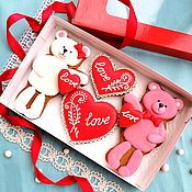 Сувениры и подарки handmade. Livemaster - original item Set cakes on Valentine`s Day. Cakes for Lovers. Handmade.