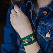 Украшения handmade. Livemaster - original item Shungite leather bracelet for women for Aries. Handmade.