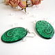 Transparent Oval Earrings Emerald Green Paisley Pattern India. Earrings. WonderLand. My Livemaster. Фото №5