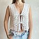 Заказать Жилет двухсторонний  на завязках из муслина в цветочек. Boho. Ярмарка Мастеров. . Жилеты Фото №3