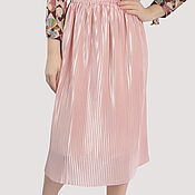 Одежда handmade. Livemaster - original item Skirt pleated satin powder pink. Handmade.