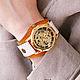 Citrus mechanical wrist watch on wide leather bracelet, Watches, St. Petersburg,  Фото №1
