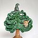 wooden souvenir toy christmas tree with hat and owl, Figurines, Moscow,  Фото №1
