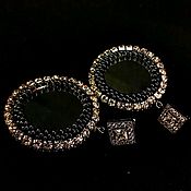 Maiden - beads bracelet earring ring mink white, blue
