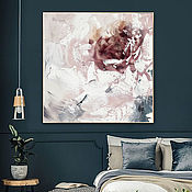 Нежный Цветок Картина в спальню с сиреневыми оттенками