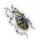 Beetle brooch with seraphinite and Swarovski crystals. Brooches. elenasolo. My Livemaster. Фото №4