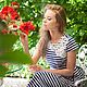 Red Striped Dress with Lace, Cotton Summer striped dress. Dresses. mozaika-rus. My Livemaster. Фото №4