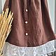 Юбка льняная, юбка трапеция, умягченный лен, Юбки, Кострома,  Фото №1
