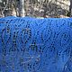 Blue openwork knitted scarf, wool stole, Scarves, Lomonosov,  Фото №1