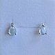 Poussettes with aquamarine drop (Transbaikalia) and cubic zirconia in 925 silver. Stud earrings. marusjy. My Livemaster. Фото №6