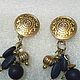 Винтаж: Серьги-гвоздики с шармами. Серьги винтажные. Vintage&Shine. Ярмарка Мастеров.  Фото №5
