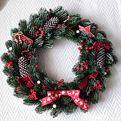 Сувениры и подарки handmade. Livemaster - original item New Year`s wreath on the door interior wreath on the wall New Year 2024. Handmade.