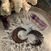 Украшения handmade. Livemaster - original item Purple Moon Earrings (e-003-17). Handmade.