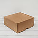 Коробка для посылок, 24х24х10 см, из плотного картона, крафт. Коробки. Упакуй-ка. Интернет-магазин Ярмарка Мастеров.  Фото №2