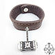 The Hammer of Thor charm bracelet made of silver and genuine leather, Hard bracelet, Tomsk,  Фото №1
