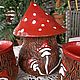 Керамическая кружка с банкой для хранения Мухоморы. Кружки и чашки. Мастерская С.А.Д. (dinasten). Интернет-магазин Ярмарка Мастеров.  Фото №2