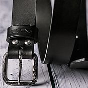 Аксессуары handmade. Livemaster - original item Leather men`s belt with forged buckle. Handmade.