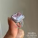 Серебряное кольцо 925 пробы розовое с белыми фианитами. Кольца. MARIA GUSEVA Fashion Jewelry. Ярмарка Мастеров.  Фото №4