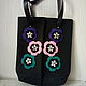 FELT Black bag, 'Bright flowers', Classic Bag, Moscow,  Фото №1