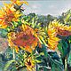 Oil painting sunflowers 40/55 'Sunflowers in the country', Pictures, Murmansk,  Фото №1