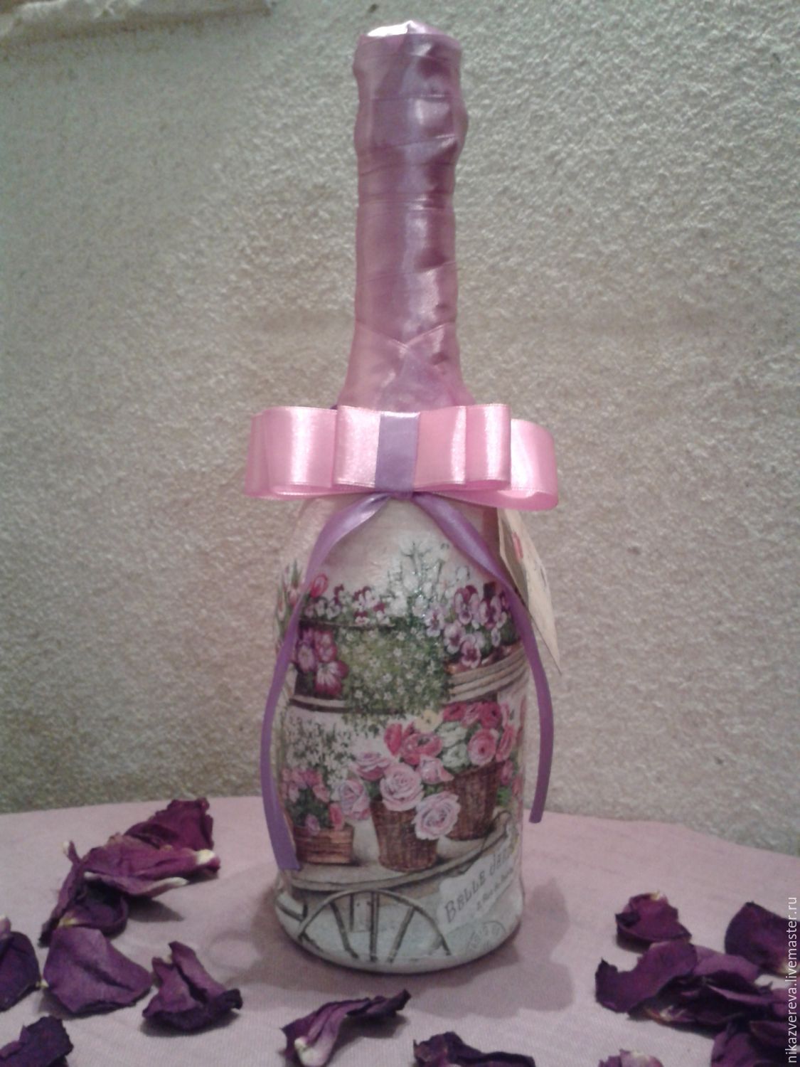 Bottles wedding favors: Decoupage bottles,gift clearance bottles, Wedding bottles, St. Petersburg,  Фото №1