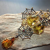 Украшения handmade. Livemaster - original item Golden Nets pendant with citrines. Handmade.