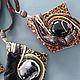Black agate leather pendants. Pendants. lyudmila Khrashovo. Online shopping on My Livemaster.  Фото №2