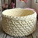 Storage basket, interior basket made of knitted yarn. Basket. Lace Shawl by Olga. My Livemaster. Фото №6