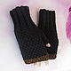 Knitted mittens with beads under pearls, half-wool. Mitts. Cozy corner (nadejdamoshkina). Online shopping on My Livemaster.  Фото №2