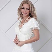 Одежда handmade. Livemaster - original item dresses: White dress Romance. Handmade.