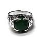 Перстень мужской из серебра Two Skulls SAR26-03-Jade. Кольца. Blacksilver. Интернет-магазин Ярмарка Мастеров.  Фото №2