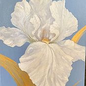 Картины и панно handmade. Livemaster - original item White iris. 40*50 cm, oil on canvas. Handmade.