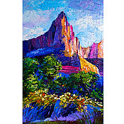 Картины и панно handmade. Livemaster - original item Painting of the mountain landscape 