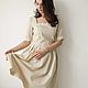 Order Romantic ivory woollen dress with lace, pleated skirt and sleeves. Discreet Charm. Livemaster. . Dresses Фото №3