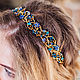 Wedding wreath. Golden blue. Hair Decoration. Анна Ефимова (Anna_Tiara) (stylishdetails). Online shopping on My Livemaster.  Фото №2
