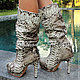 Shoes Python skin handmade. Boots original Python skin heels. Beautiful womens ankle boots from Python to order. Fashionable boots made of Python on the platform. The boots from Python.
