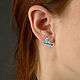 Snowboarder stud earrings with enamel. Pendants. Trinkki. Online shopping on My Livemaster.  Фото №2