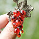 Brooch-pin 'Red currant'. Brooches. BeautyGlassByKate(Lampwork) (beauty-glass). My Livemaster. Фото №4