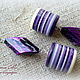 Asymmetric earrings ' Purple cylinders'. Earrings. Red Rose. Online shopping on My Livemaster.  Фото №2