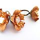 Ring and earrings beige peach flowers. Jewelry Sets. Shagree (Shagree). My Livemaster. Фото №4