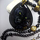  Sharnah-black Panther-necklace-painting on stone. Pendant. lacquer miniature. My Livemaster. Фото №5