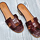 Sandals made of genuine crocodile leather, in burgundy color!. Slingbacks. SHOES&BAGS. My Livemaster. Фото №4