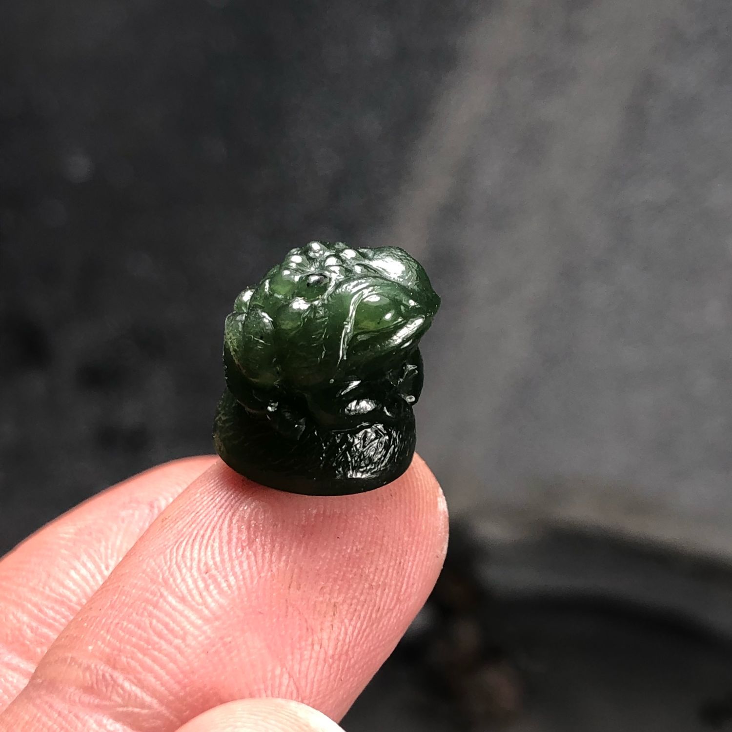 Жаба/ лягушка ,нефрит,Вставка в перстень/кольцо в интернет-магазине ...