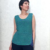 Вязаный свитер-платье с кружевом оверсайз